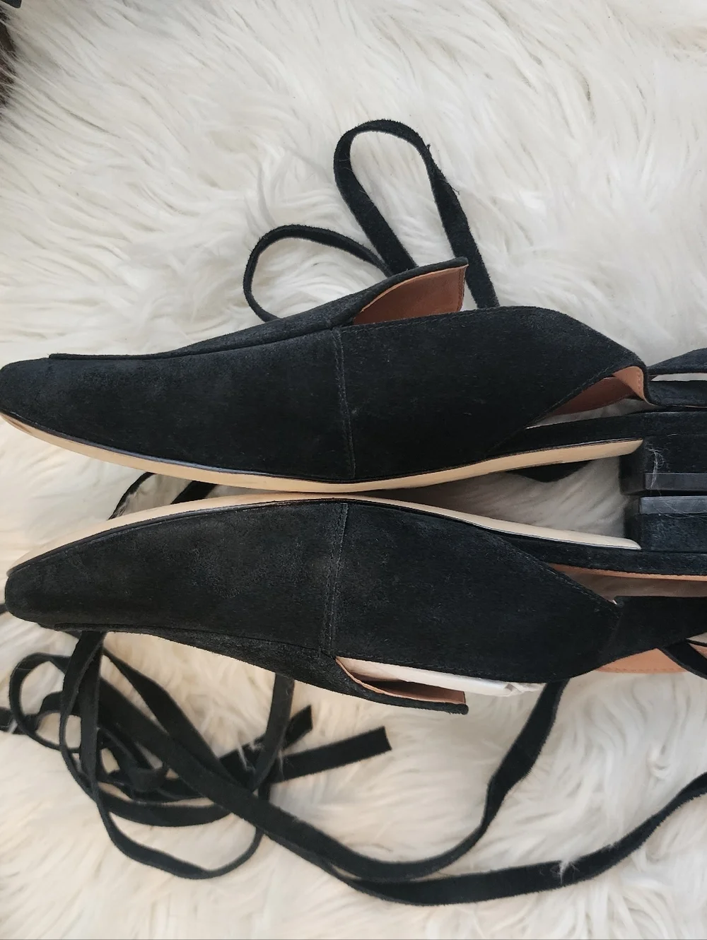 SIGERSON MORRISON LACE UP SUEDE LEATHER SQUARE TOE BLACK SHOES NWOT SIZE 7.5